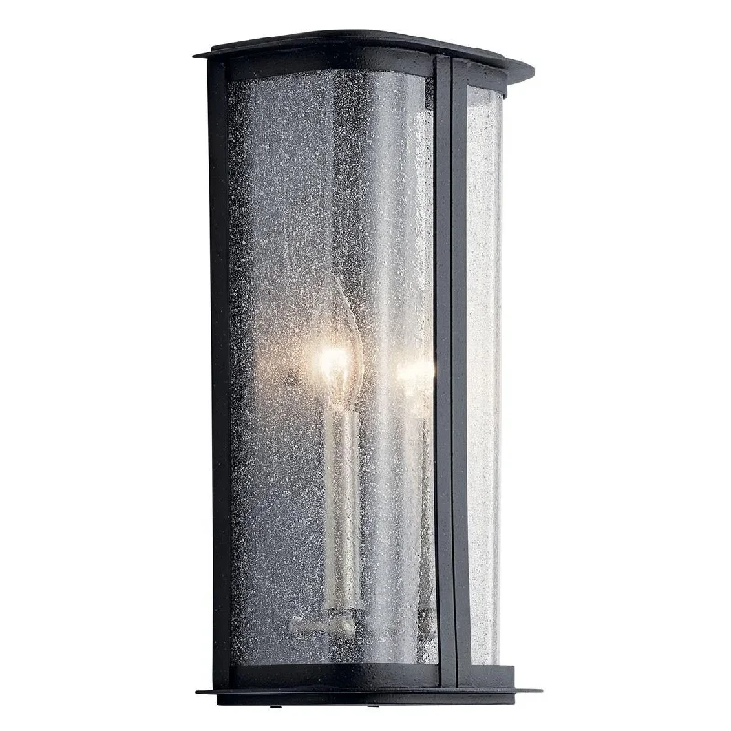 Industrial Lighting for Pharmaceutical ManufacturingTimmin 14 in. 2 Lights Outdoor Wall Sconce Black Finish