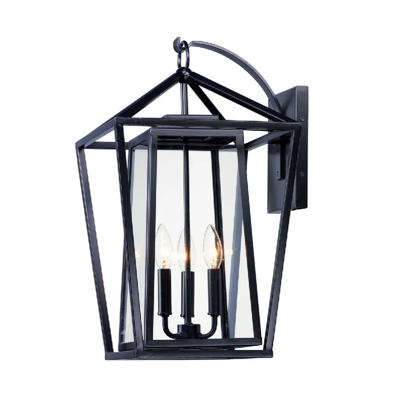 Waterproof Industrial Lighting for Wet AreasArtisan 20 in. 3 Lights Outdoor Wall Light Black Finish