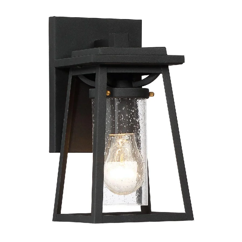 Adjustable Industrial Lighting for Flexible IlluminationLanister Court 11 in. Outdoor Wall Lantern Black & Gold Finish