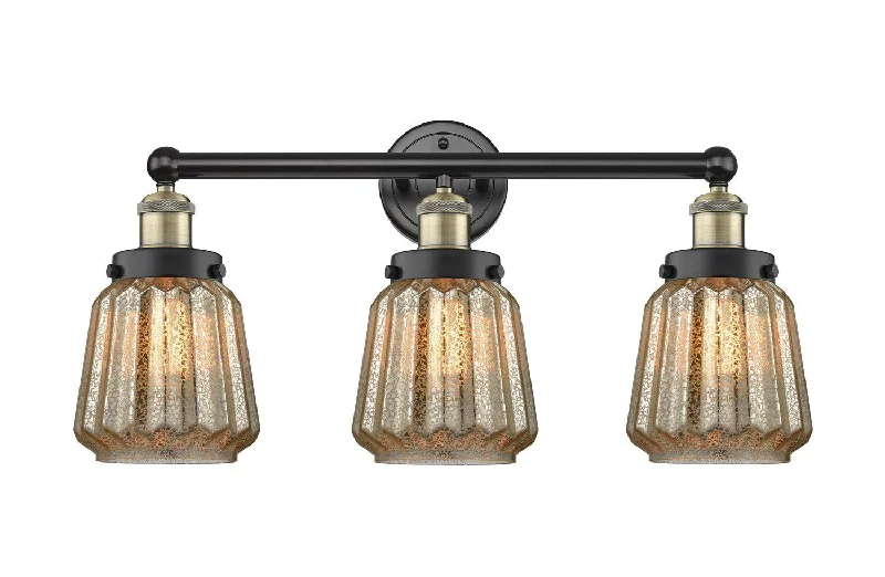 Industrial Lighting for Textile MillsEdison Three Light Bath Vanity
