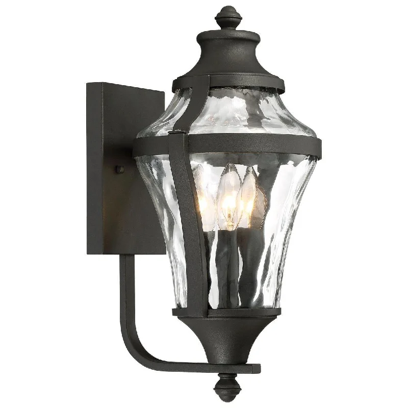 Industrial Lighting for Pharmaceutical ManufacturingLibre 17 in. 3 Lights Outdoor Wall Lantern Black Finish