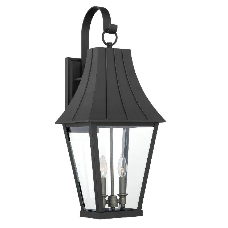 Corrosion - Resistant Industrial Lighting for Coastal FactoriesChateau Grande 24 in. 2 Lights Outdoor Wall Lantern Black & Gold Finish