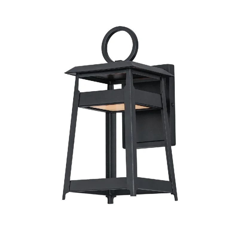 Industrial Lighting for Printing Press FacilitiesPagoda 14 in. 2 Lights LED Outdoor Wall Sconce Black Finish