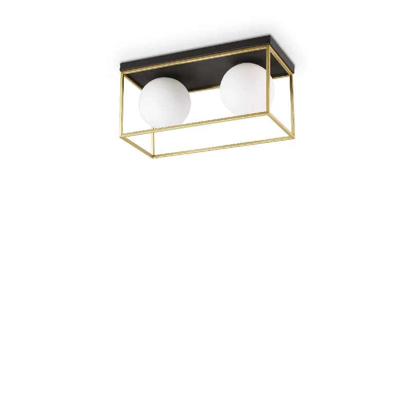 Track lighting with a decorative track designLingotto Flush Ceiling Light - Brass Finish