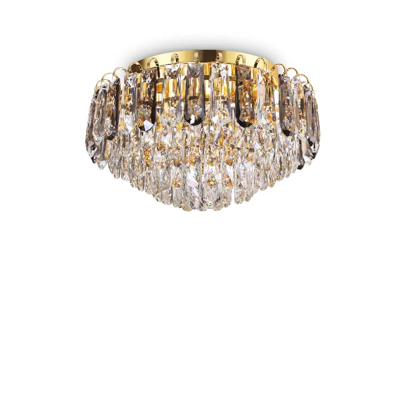 Track lighting with a decorative track designMagnolia Flush Crystal - Gold Finish