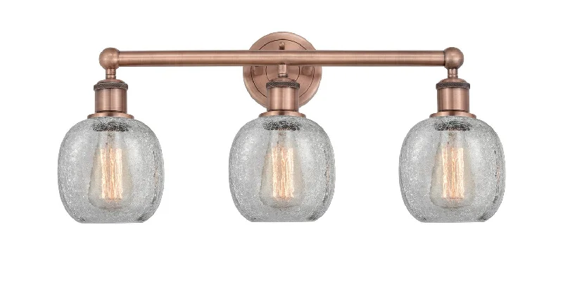 Industrial Lighting for Metal Fabrication ShopsEdison Three Light Bath Vanity