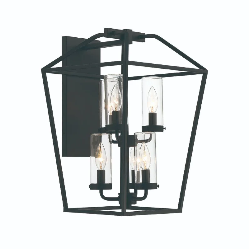 Industrial Exit Sign Lighting for Quick EvacuationBastille 20 In. 6 Lights Outdoor Wall Light Black Finish