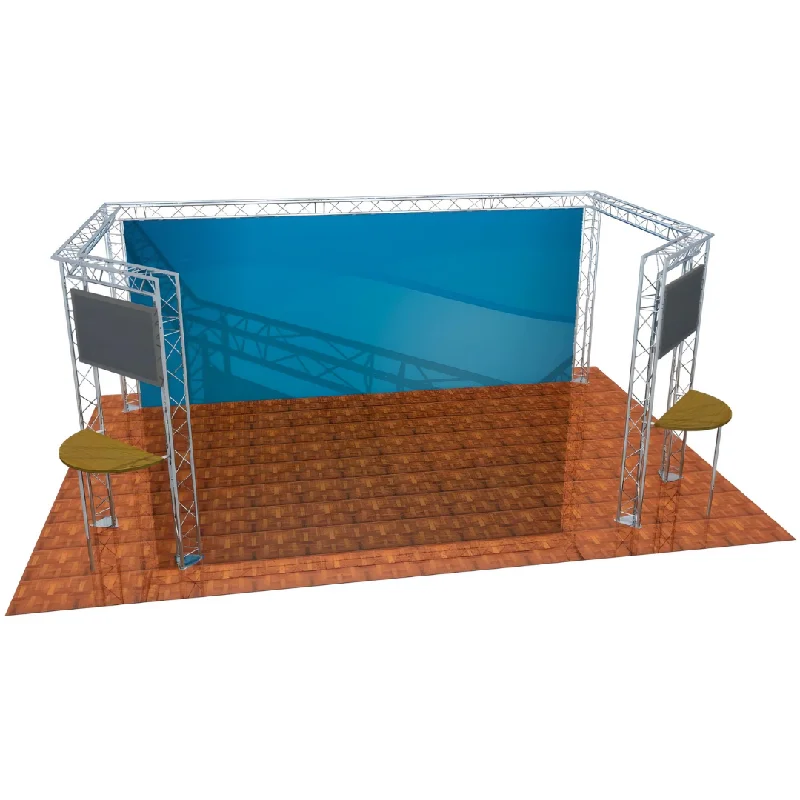 Track lighting for illuminating dining tablesHire - Lighting Truss With LCD mounts and Tables (For 5.5m x 4m floor area)