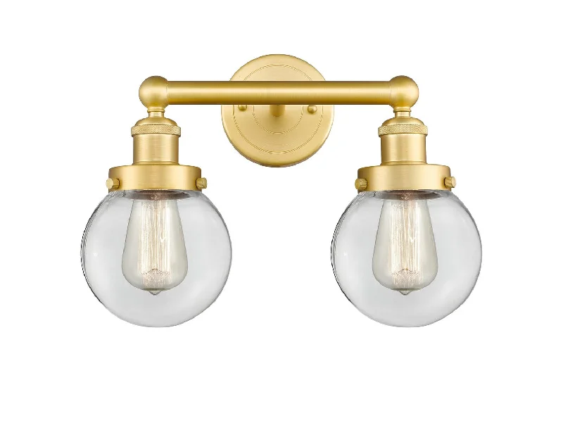 Industrial Lighting for Metal Fabrication ShopsEdison Two Light Bath Vanity
