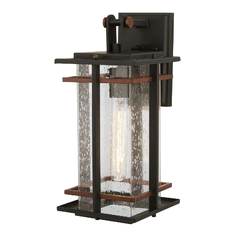 High - Bay LED Industrial Lighting for WarehousesSan Marcos 15 in. Outdoor Wall Lantern Black & Antique Copper Finish