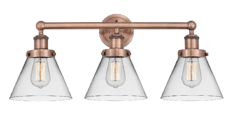 Industrial Lighting for Printing Press FacilitiesEdison Three Light Bath Vanity
