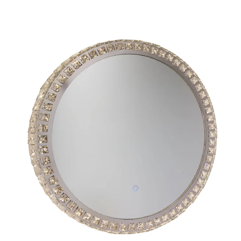 Track lighting with a chunky, bold designReflections Round Crystal Mirror