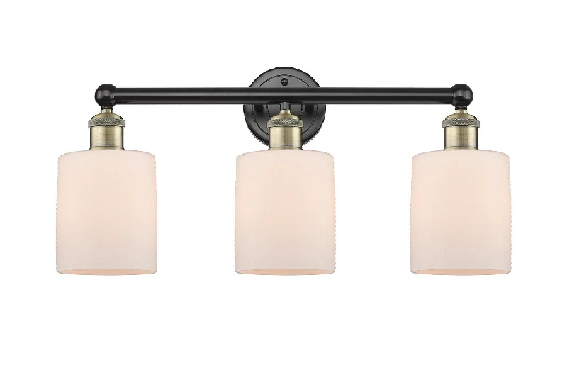 Industrial Lighting for Woodworking FactoriesEdison Three Light Bath Vanity
