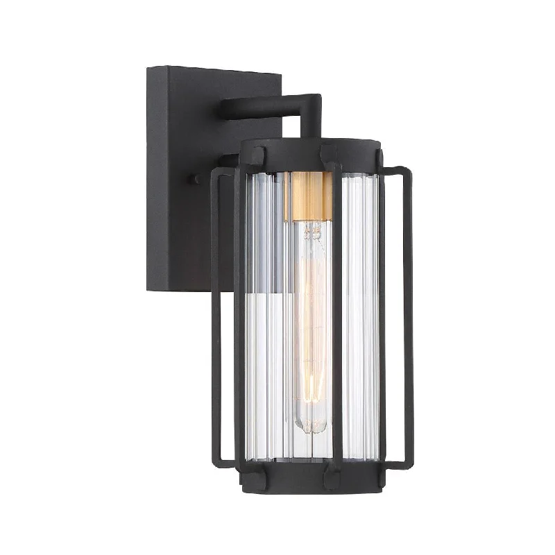 Industrial Lighting for Textile MillsAvonlea 13 in. Outdoor Wall Lantern Black & Gold Finish
