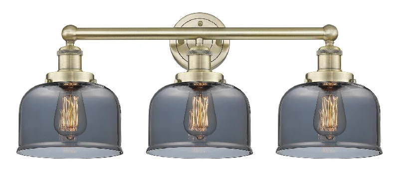 Industrial Lighting for Metal Fabrication ShopsEdison Three Light Bath Vanity