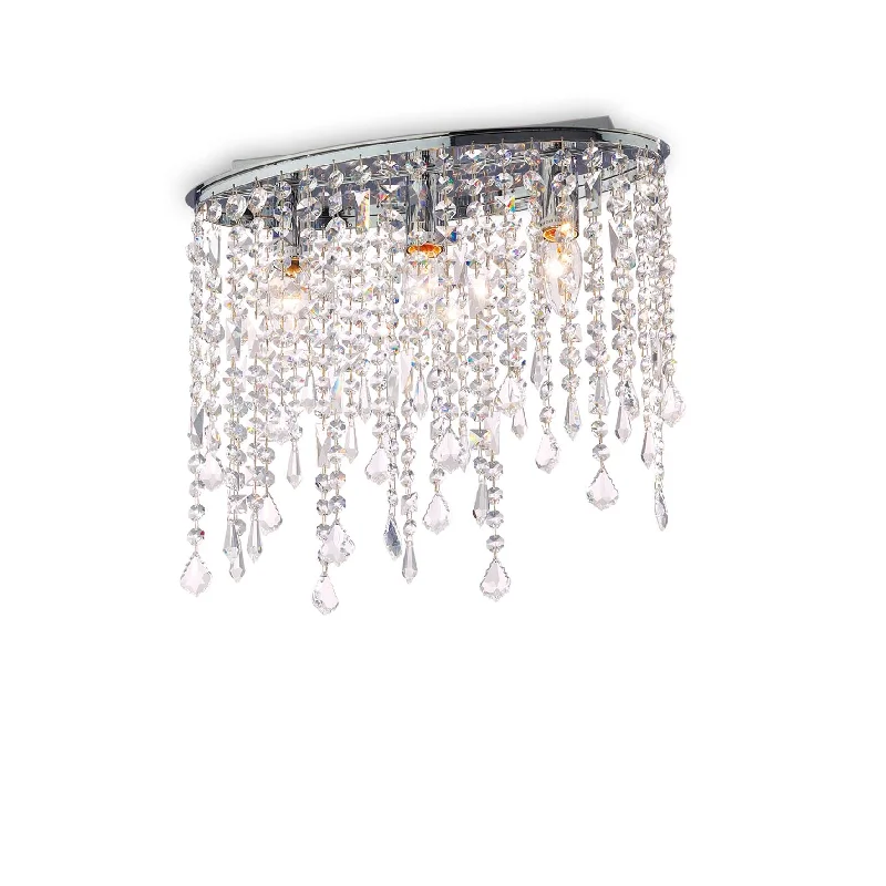 Modern track lighting with LED bulbsRain Flush Light - Crystal Finish