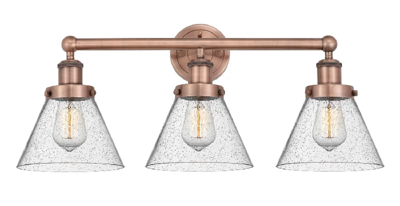 Low - Bay Industrial Lighting Fixtures for Small FactoriesEdison Three Light Bath Vanity