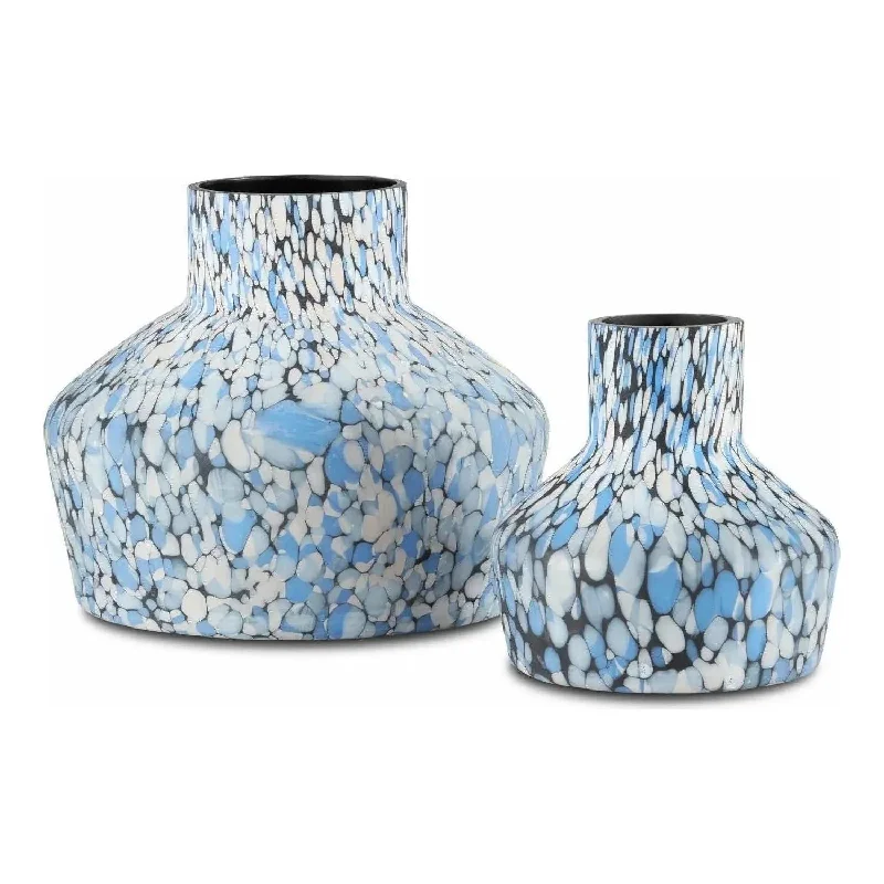 Wireless track lighting for easy installationNiva Blue Confetti Vase, Set of 2