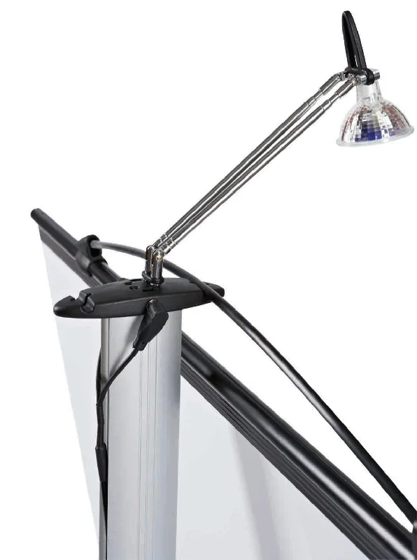 Track lighting with colored glass accentsTwist LED banner stand light with transformer
