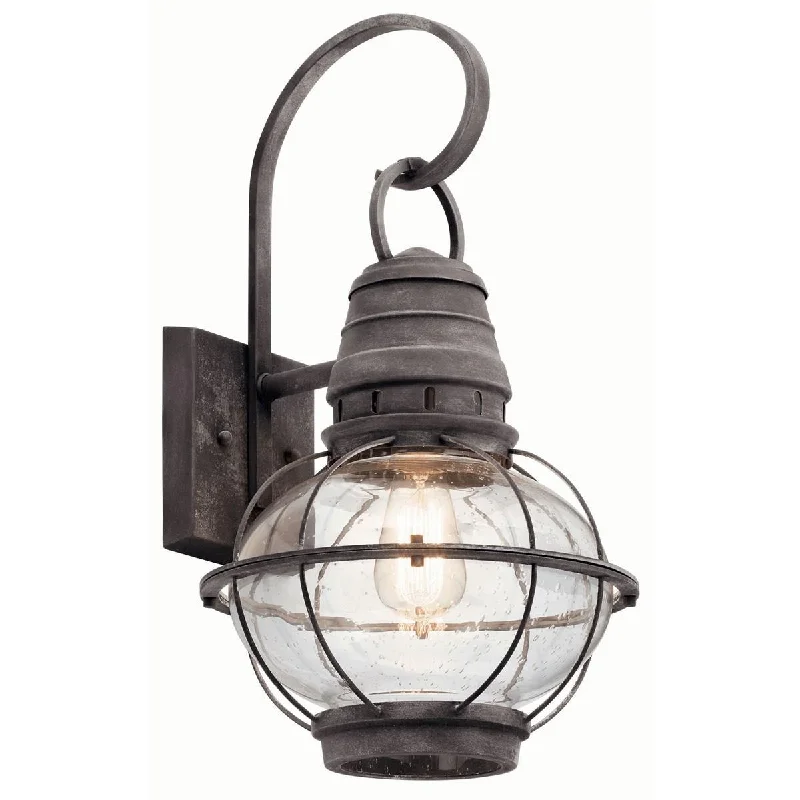 Industrial Lighting with High CRI (Color Rendering Index) for True Color PerceptionBridge Point 20 in. Outdoor Wall Sconce Weathered Zinc Finish