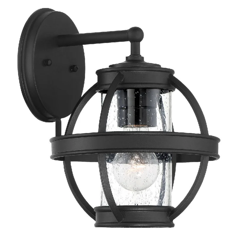 Industrial Lighting for Metal Fabrication ShopsCumberland Court 11 in. Outdoor Wall Sconce Black Finish