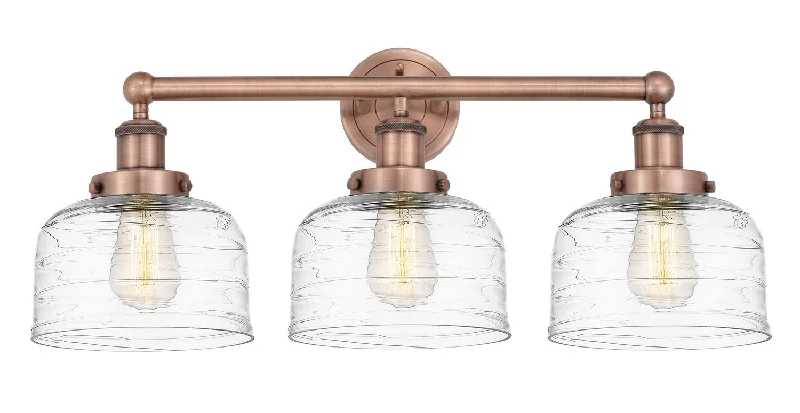 Industrial Lighting for Woodworking FactoriesEdison Three Light Bath Vanity