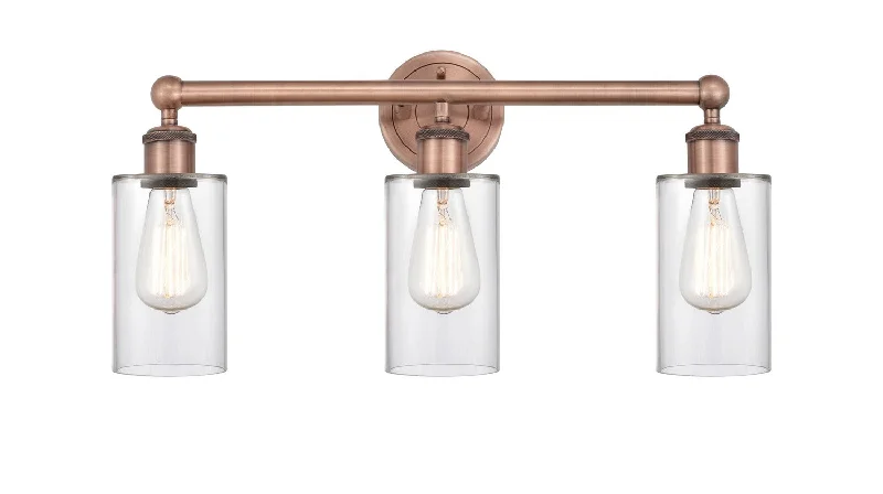 Industrial Lighting for Woodworking FactoriesEdison Three Light Bath Vanity