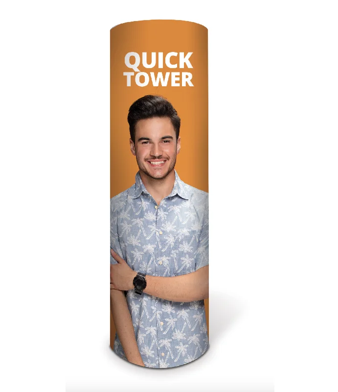 Contemporary track lighting in black finishRound Tower Pop-Up Display Stand