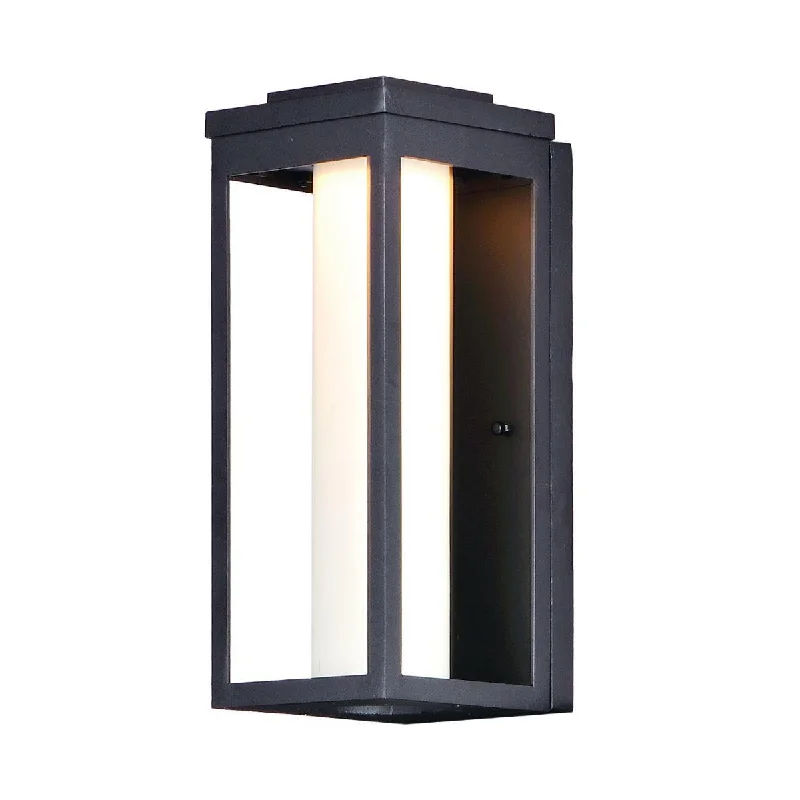 Industrial Flood Lighting for Outdoor Loading DocksSalon LED 15 In. LED Outdoor Wall Sconce 840 Lumens Satin White Glass Black Finish