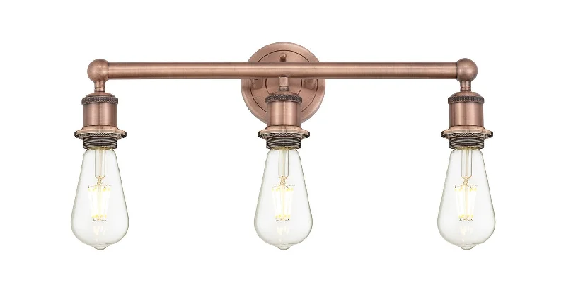 Industrial Pendant Lighting for Machine ShopsDowntown Urban Three Light Bath Vanity