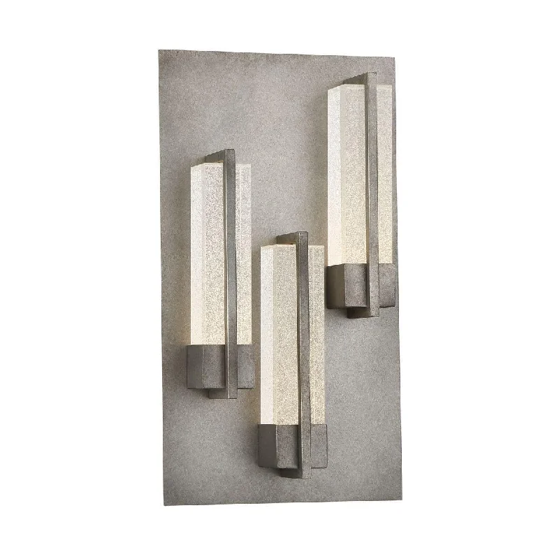 Waterproof Industrial Lighting for Wet AreasPari 18 In. 3 Lights LED Outdoor Wall Sconce Silver Finish