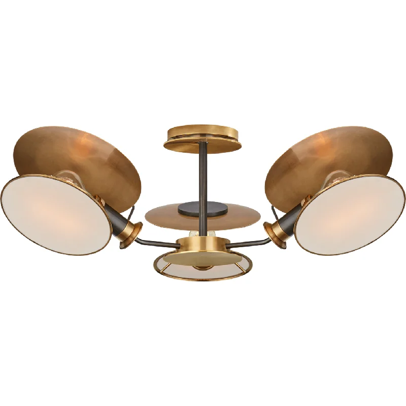 Track lighting with clear glass shadesOsiris Medium Reflector Semi Flush Mount