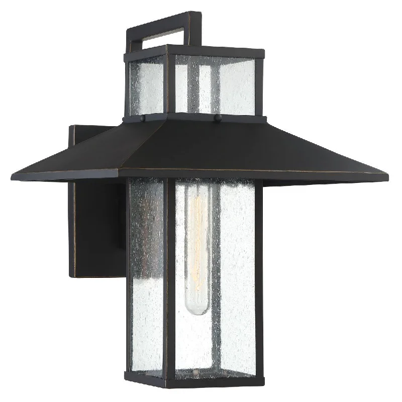 Durable Industrial Lighting for Harsh EnvironmentsDanforth Park 16 in. Outdoor Wall Lantern Oil Rubbed Bronze & Gold Finish