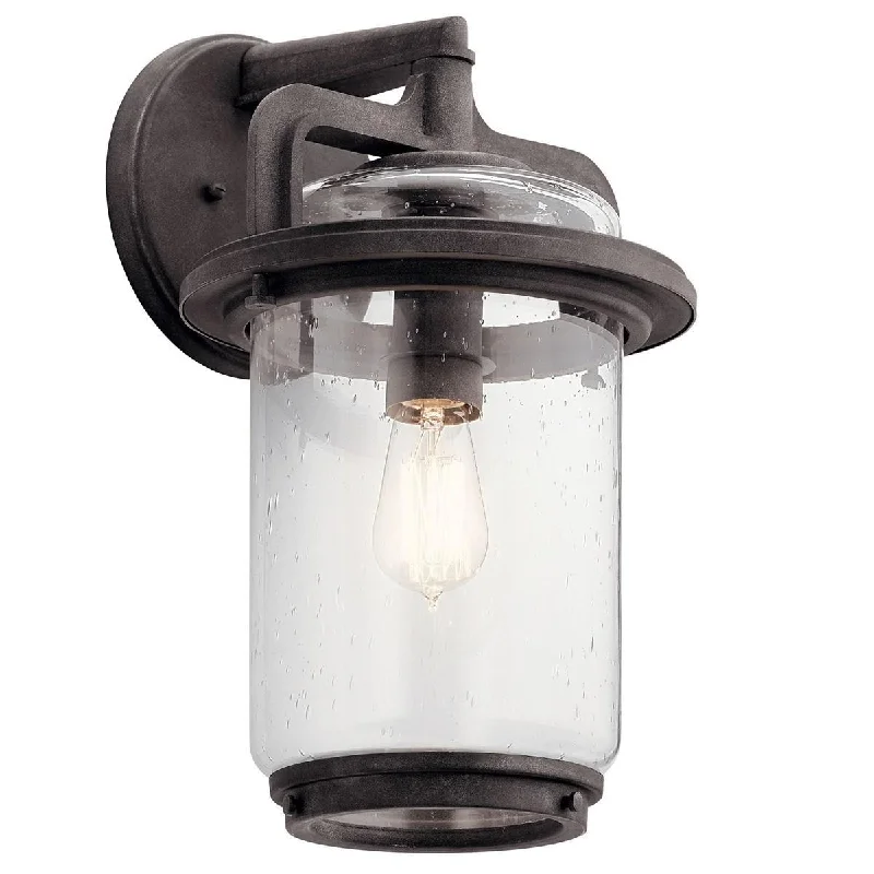 Industrial Pendant Lighting for Machine ShopsAndover 17 in. Outdoor Wall Sconce Weathered Zinc Finish