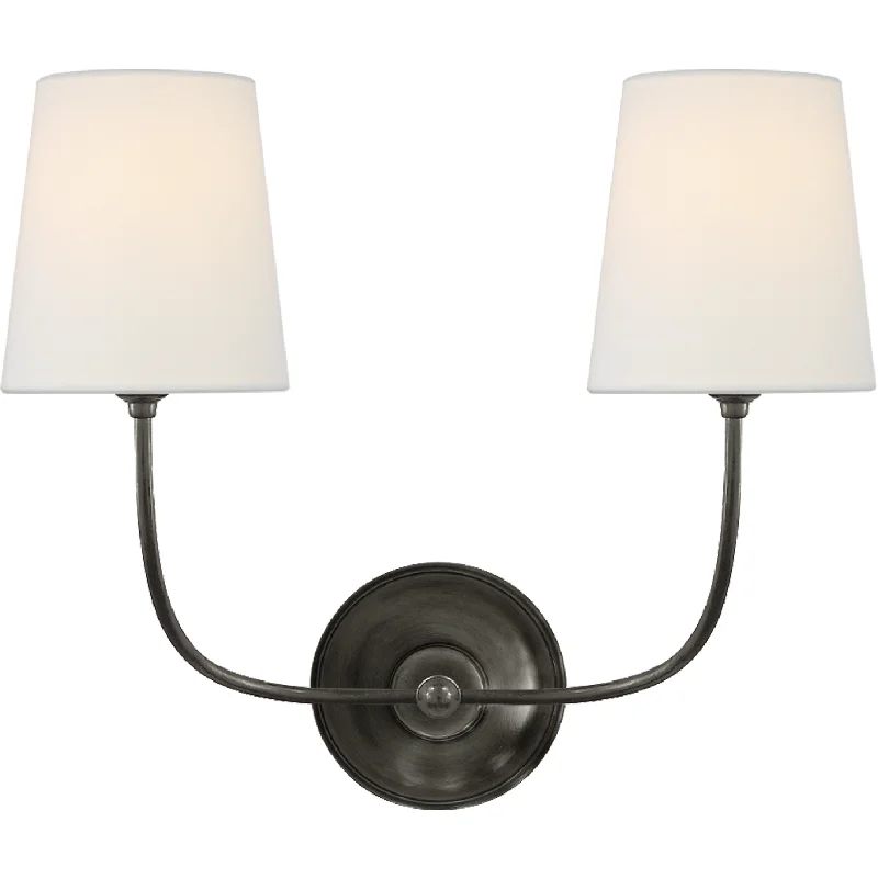 Track lighting with clear glass shadesVendome Double Sconce