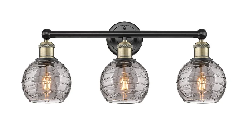 Industrial Lighting for Textile MillsEdison Three Light Bath Vanity