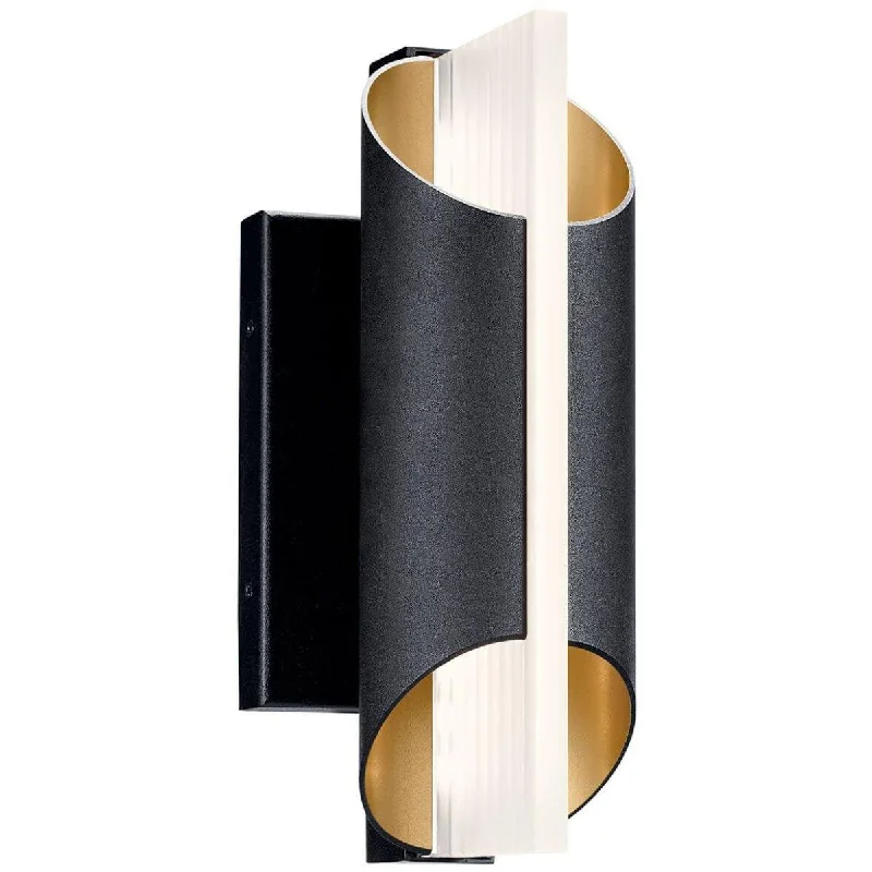Low - Bay Industrial Lighting Fixtures for Small FactoriesAstalis 12 in. LED Outdoor Wall Sconce 3000K Textured Black Finish