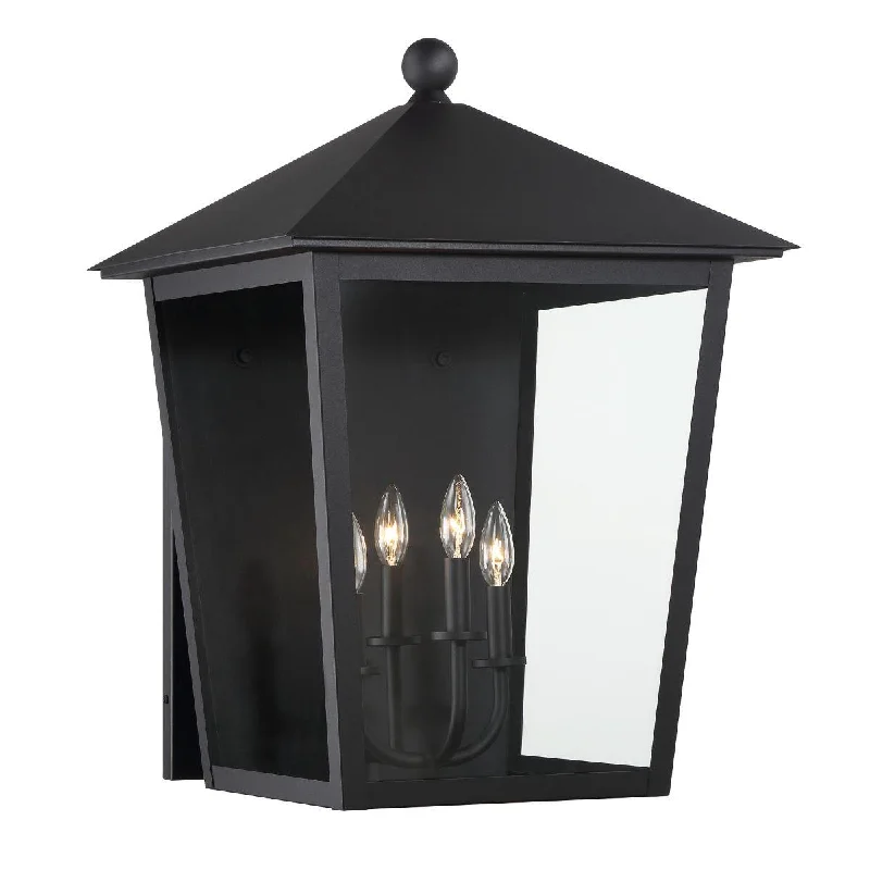 Industrial Exit Sign Lighting for Quick EvacuationNoble Hill 26 In. Outdoor wall lantern Black Finish