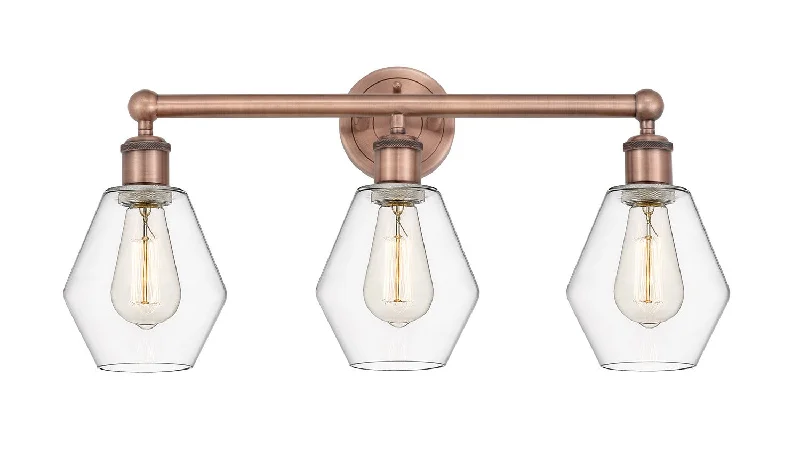 Industrial Lighting for Furniture FactoriesEdison Three Light Bath Vanity