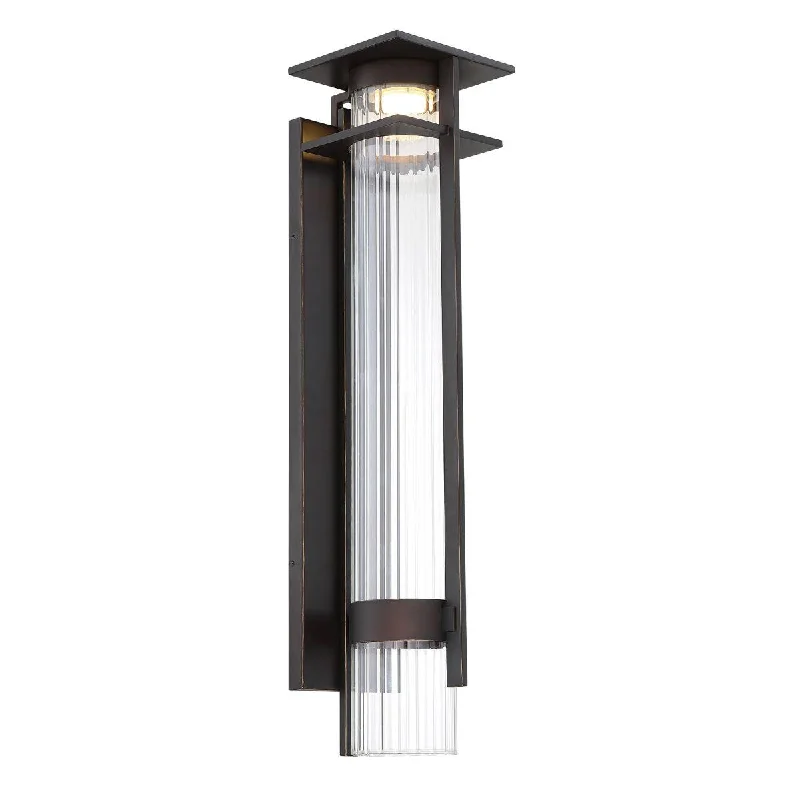 Dimmable Industrial Lighting for Ambiance ControlKittner 26 in. LED Outdoor Wall Sconce Oil Rubbed Bronze & Gold Finish
