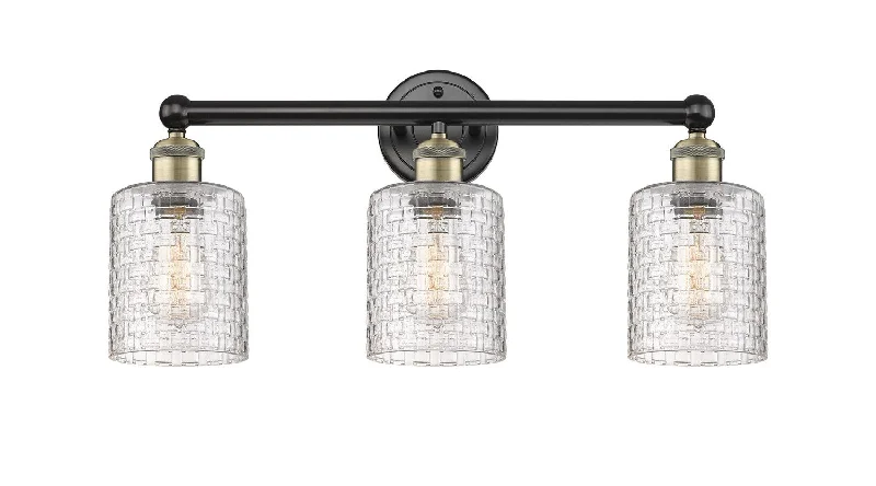 Industrial Lighting for Woodworking FactoriesEdison Three Light Bath Vanity