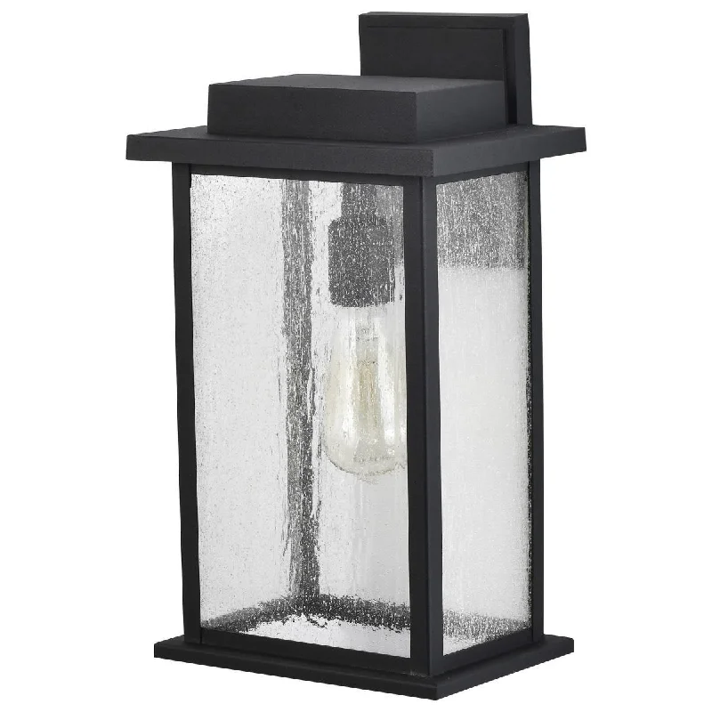 Dimmable Industrial Lighting for Ambiance ControlSullivan 16 In. Outdoor Wall Light Matte black Finish with clear seeded glass