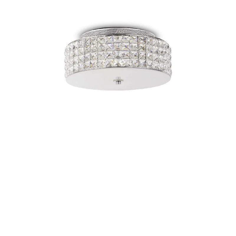 Track lighting with colored glass accentsRoma Flush Light - Crystal Finish