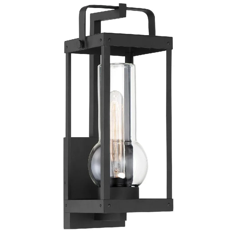 Industrial Pendant Lighting for Machine ShopsSullivans Landing 16 in. Outdoor Wall Lantern Black Finish