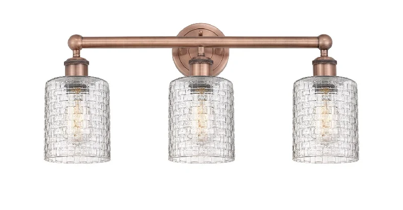 Industrial Lighting for Furniture FactoriesEdison Three Light Bath Vanity