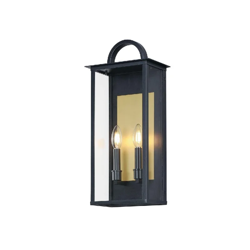 Industrial Lighting for Woodworking FactoriesManchester 20 in. 2 Lights Outdoor Wall Sconce Black Finish