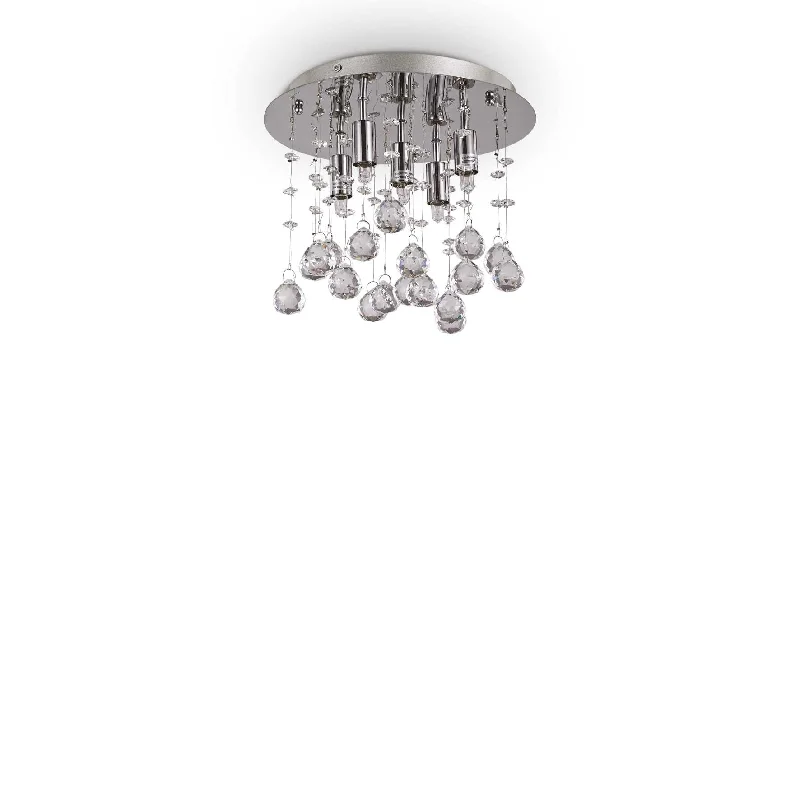 Track lighting with multiple heads for flexibilityMoonlight Flush Light - Chrome/Gold Finish Track lighting with multiple heads for flexibilityMoonlight Flush Light - Chrome/Gold Finish
