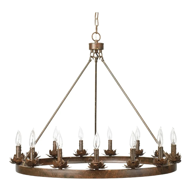 Track lighting with colored glass accentsRing Chandelier