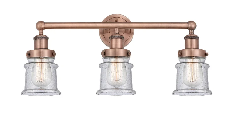 Industrial Lighting for Woodworking FactoriesEdison Three Light Bath Vanity