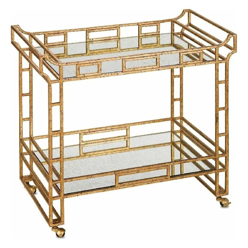 Track lighting with colored glass accentsOdeon Bar Cart